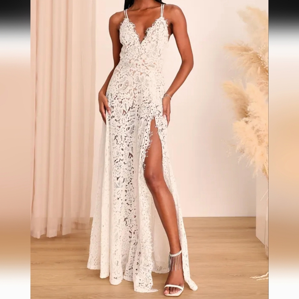White Lace Maxi Dress